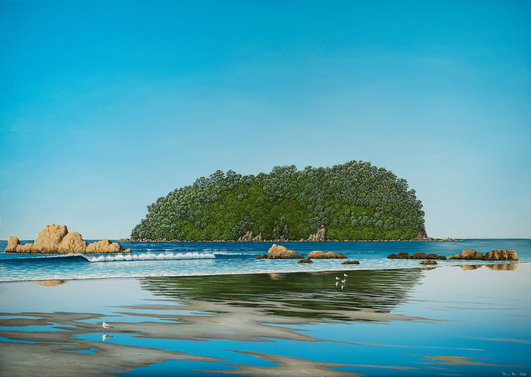 Motuotau Rabbit Island at Low Tide - Limited edition of 50